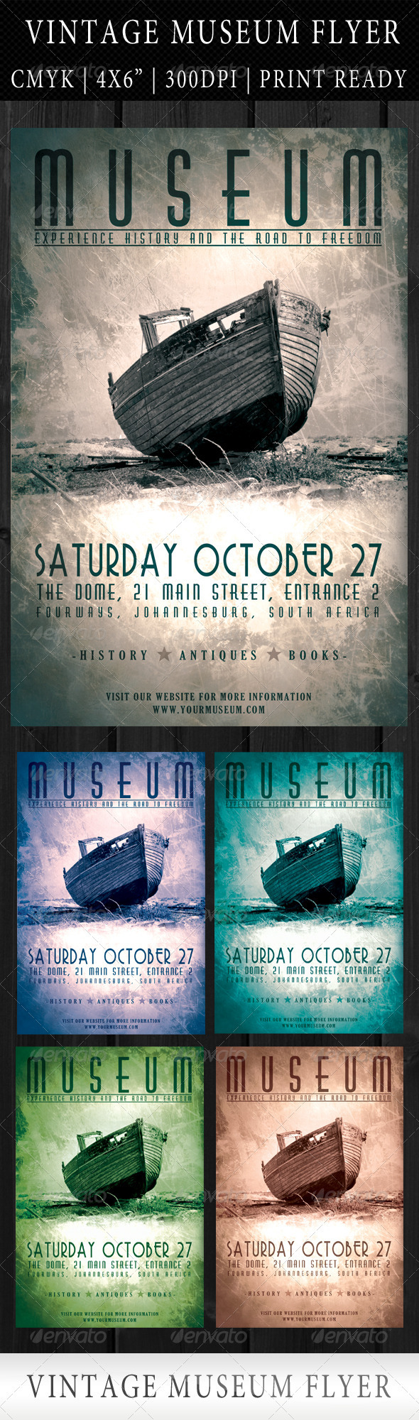 Vintage Museum Flyer Template, Print Templates | GraphicRiver