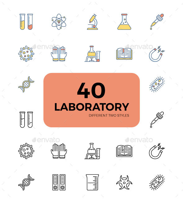Laboratory Icons Set, Icons | GraphicRiver