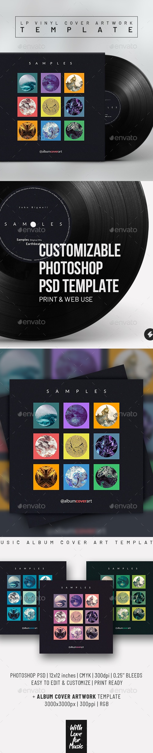 Samples LP Vinyl Album Cover Art Template, Print Templates GraphicRiver