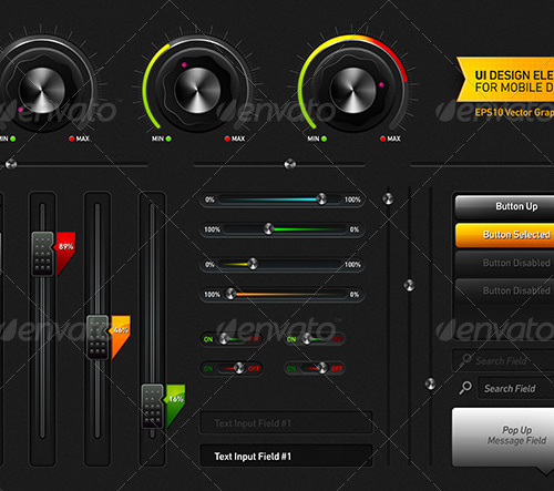 User Interface Design Elements, Vectors | GraphicRiver