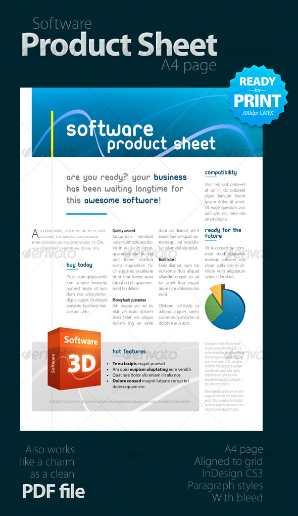 Software Product Sheet (A4), Print Templates | GraphicRiver