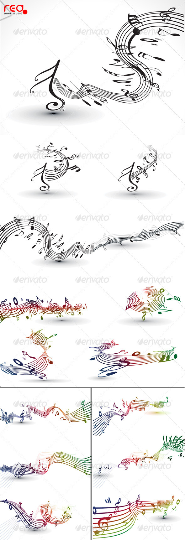 Collection Of Music Wave, Vectors | GraphicRiver