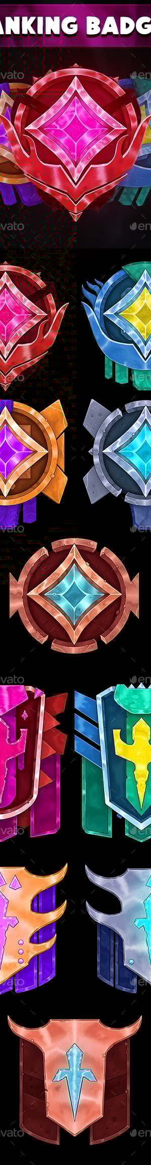 Ranking Badges 02, Game Assets | GraphicRiver