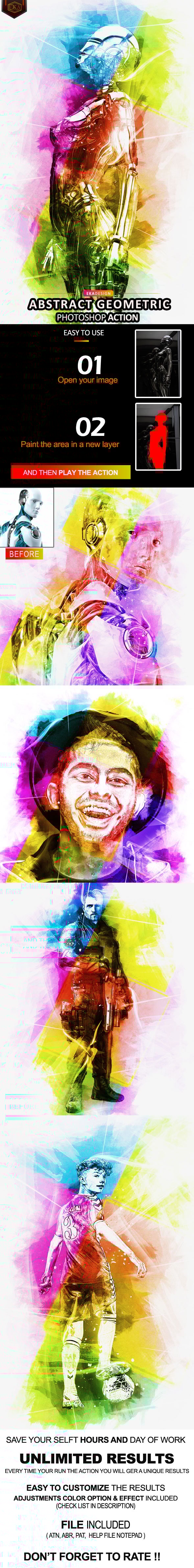 Abstract Geometric Photoshop Action - Photo Effects Actions