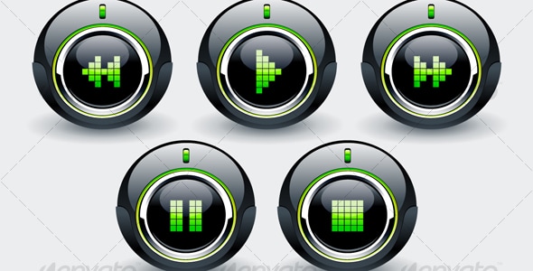 High tech buttons, Vectors | GraphicRiver