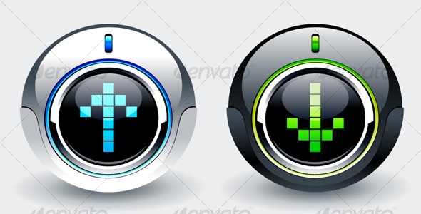 High tech buttons, Vectors | GraphicRiver