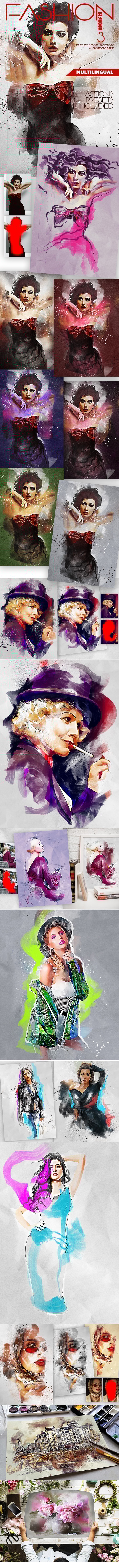 Fashion Sketch 3 Photoshop Action - Photo Effects Actions