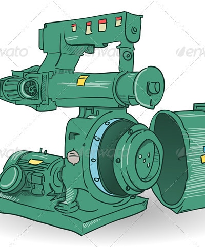 Industrial Machine Illustration, Vectors | GraphicRiver
