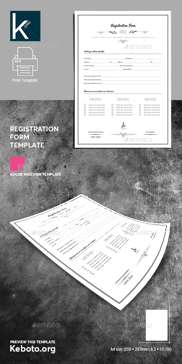 Registration Form Template, Print Templates | GraphicRiver