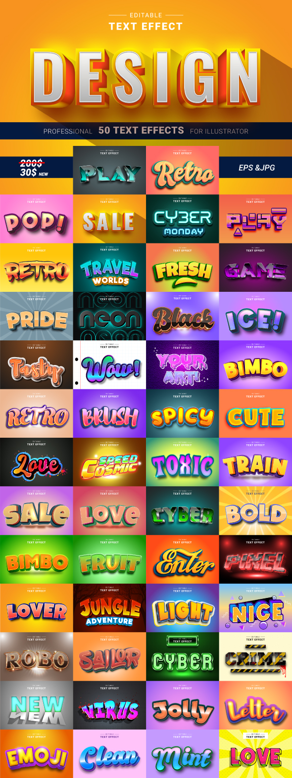 50 Editable 3D Text Effects N2, Add-ons | GraphicRiver