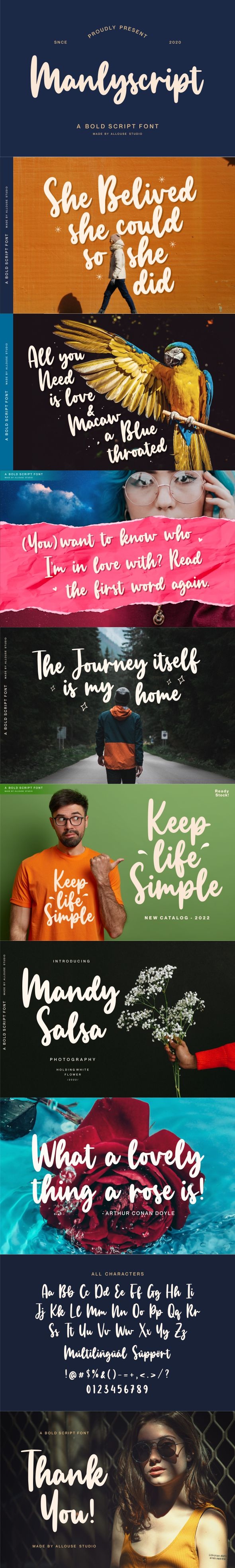 Manlyscript A Bold Script Font - Script Fonts