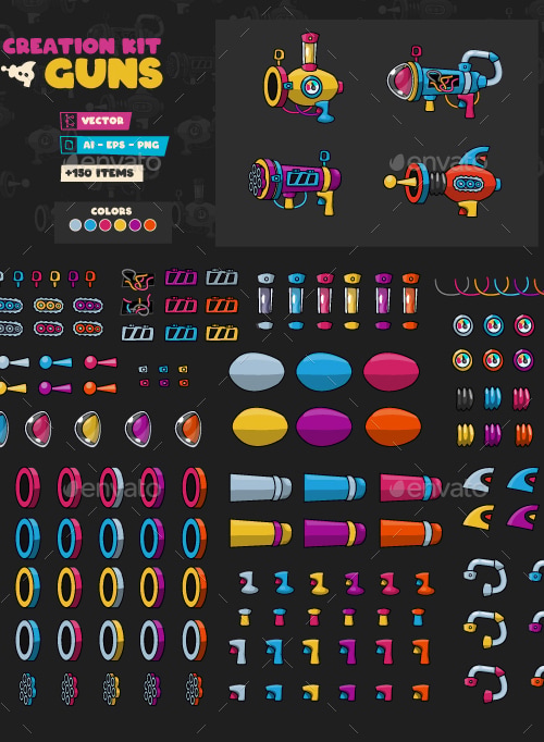 Creation Kit - Guns, Vectors | GraphicRiver