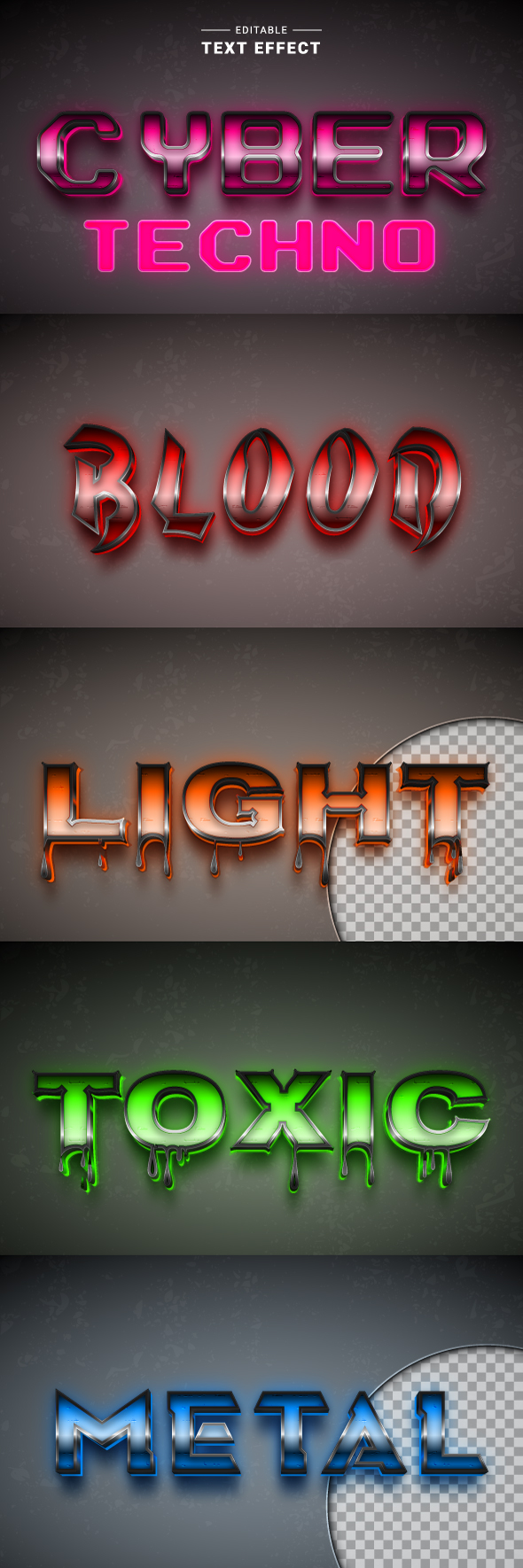 Editable 3D Glowing Text Effects, Add-ons | GraphicRiver