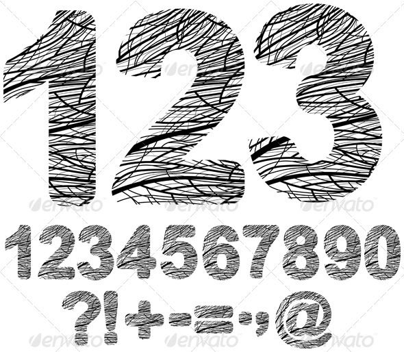 Creative design numbers , Vectors | GraphicRiver