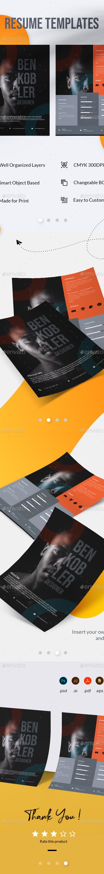 UI and UX Deigner CV Resume Template, Print Templates | GraphicRiver
