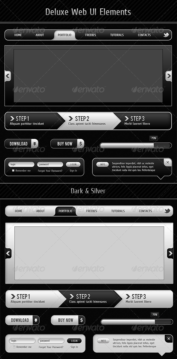 Deluxe Web UI Elements, Web Elements | GraphicRiver