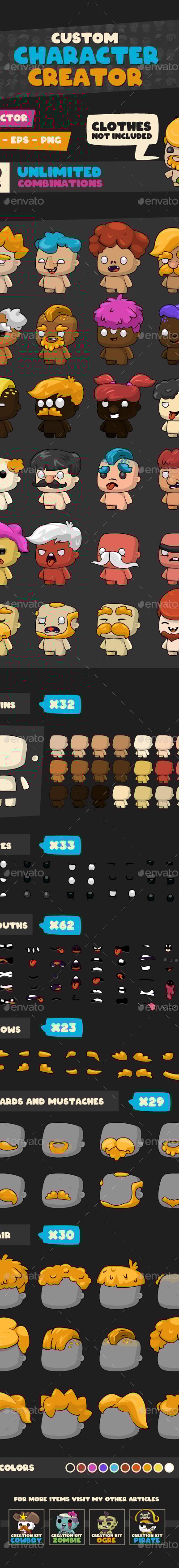 Creation Kit - Character Elements, Vectors | GraphicRiver