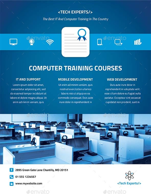 US Letter Flyer: Computer Training, Print Templates | GraphicRiver