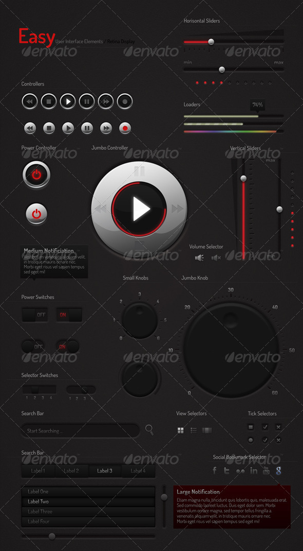 Easy User Interface, Web Elements | GraphicRiver