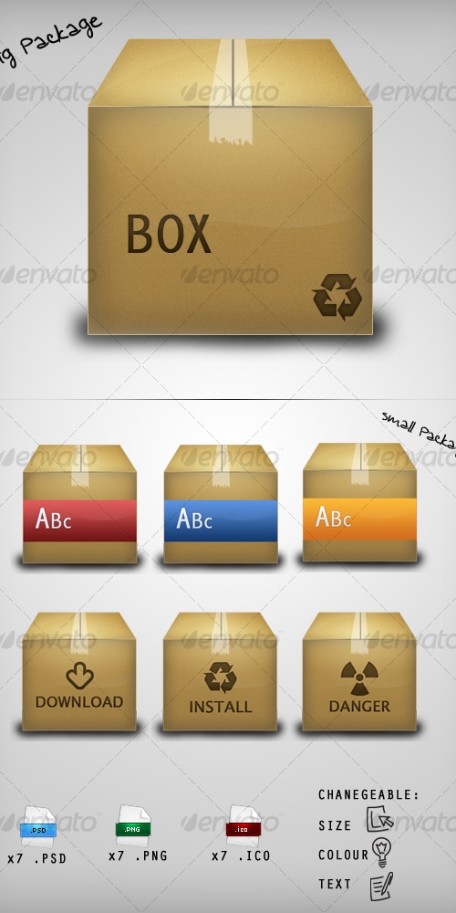 Package Icon Set, Icons | GraphicRiver