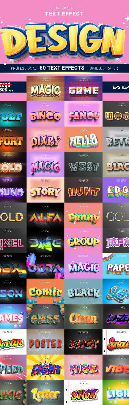 50 Editable 3D Text Effects Design N7, Add-ons | GraphicRiver