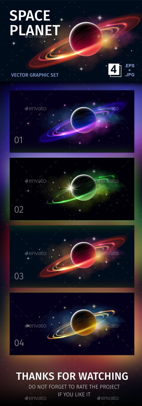 Space Planets | Vector Set, Graphics | GraphicRiver