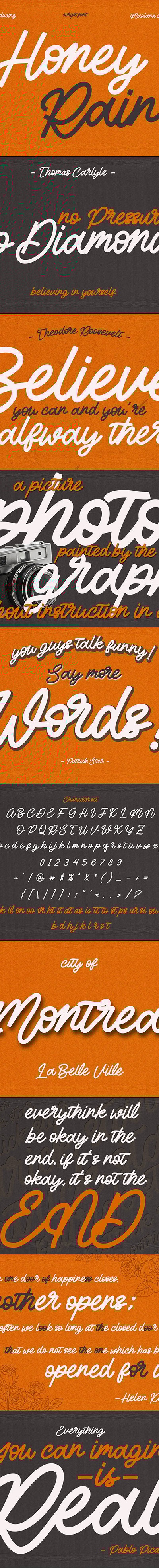 Honey Rain Signature Script Font, Fonts | GraphicRiver