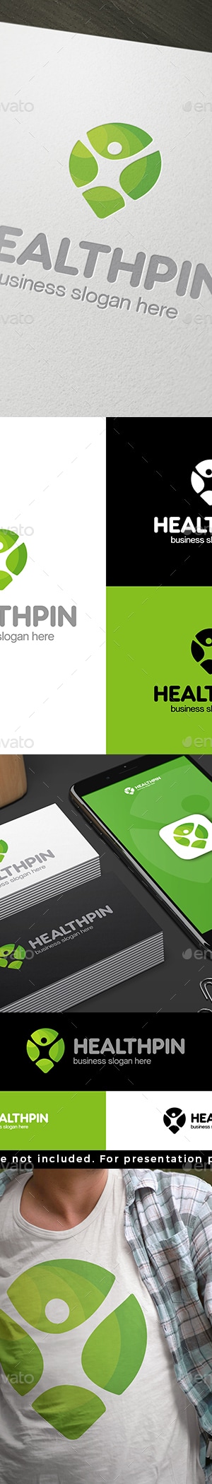 Health Pin Human Logo, Logo Templates | GraphicRiver