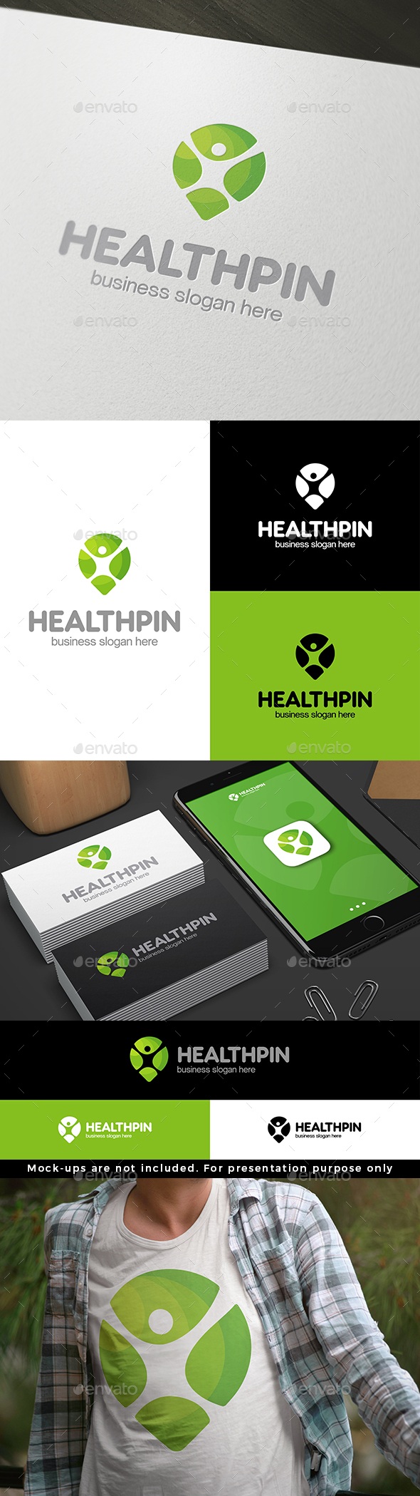 Health Pin Human Logo, Logo Templates | GraphicRiver