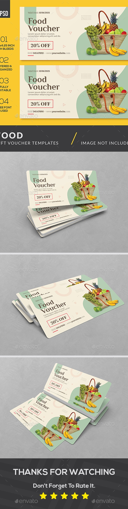 Food Gift Voucher, Print Templates | GraphicRiver