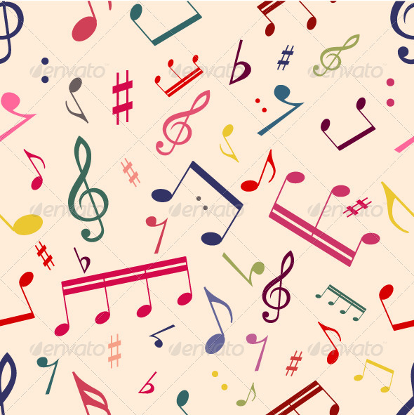 Musical Notes Seamless Pattern, Vectors | GraphicRiver