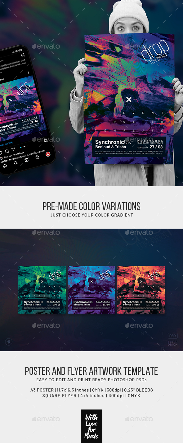 Abstract Party Flyer / Event Poster Template 03, Print Templates ...