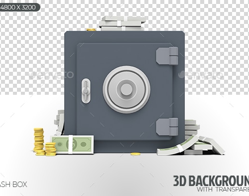 Cash Box Background 3D Render, Graphics | GraphicRiver