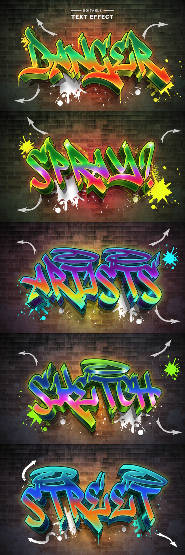Graffiti Wall Art 3D Text Effects Generator, Add-ons | GraphicRiver