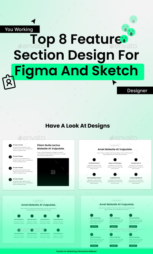 8 Feature Section Design For Figma, Web Elements | GraphicRiver