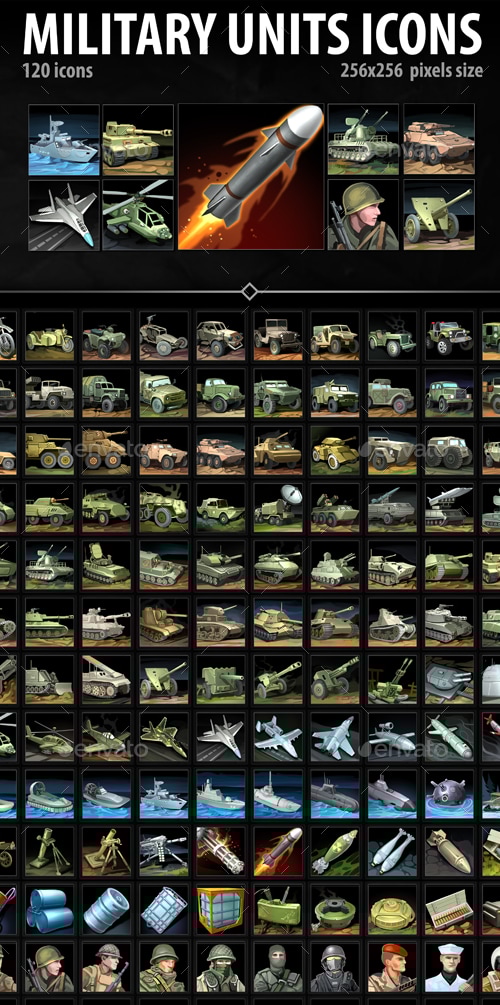 Military Units Icons, Game Assets | GraphicRiver