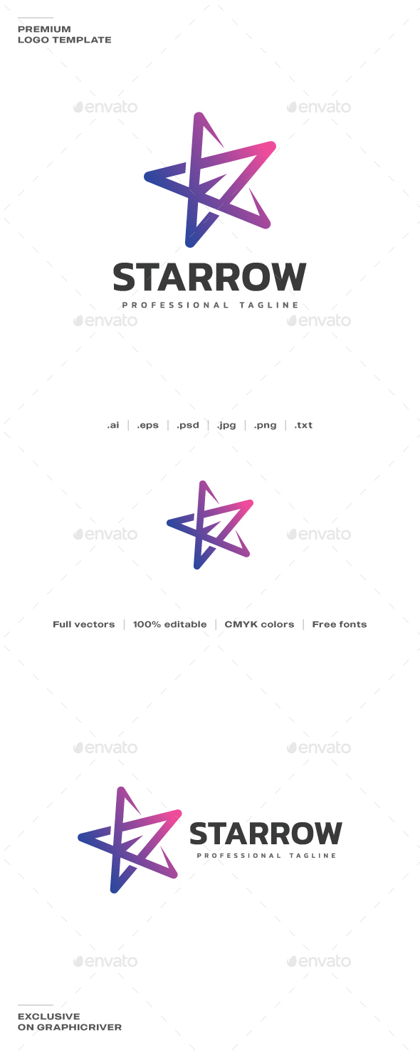 Starrow Logo, Logo Templates | GraphicRiver