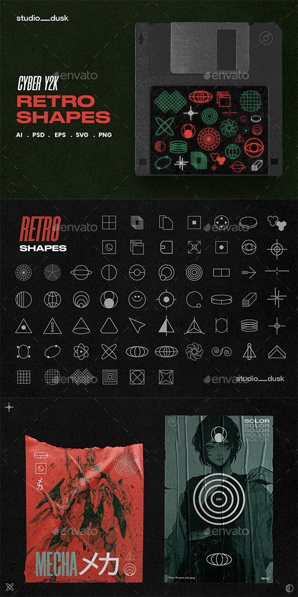 Retro Shapes, Graphics | GraphicRiver