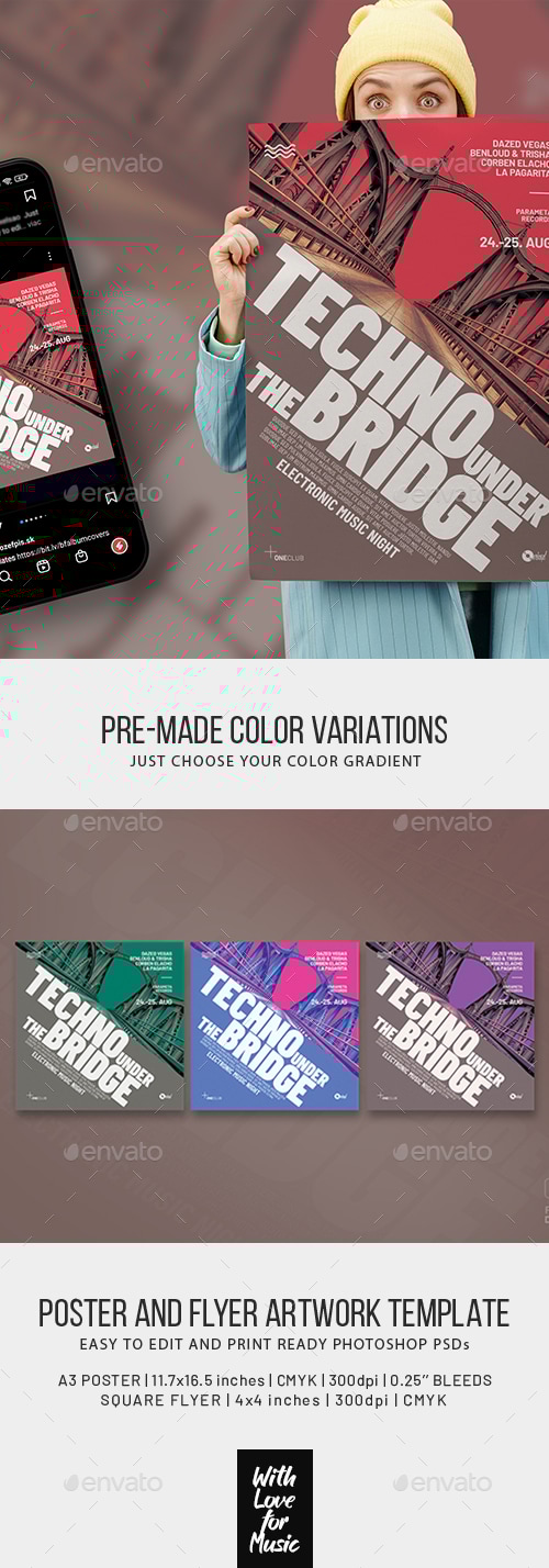 Under The Bridge – Event Poster, Party Flyer Template, Print Templates