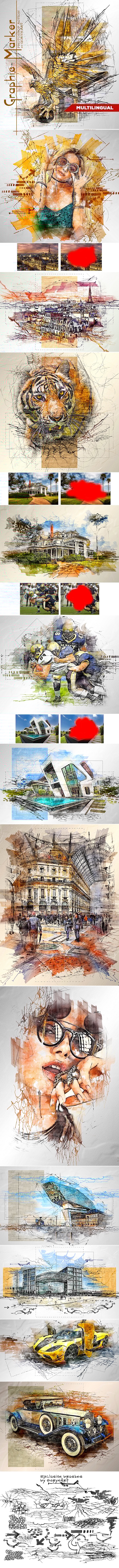 Graphic Marker Photoshop Action - Photo Effects Actions