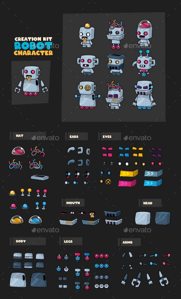 Creation Kit - Robot Character, Vectors | GraphicRiver