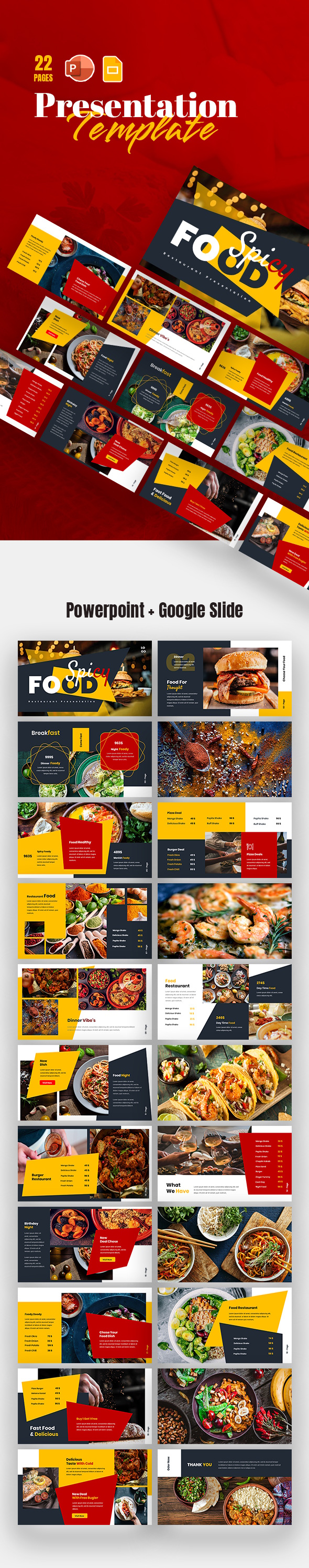Moby Food PowerPoint & Google Slide Presentation Template, Presentation ...