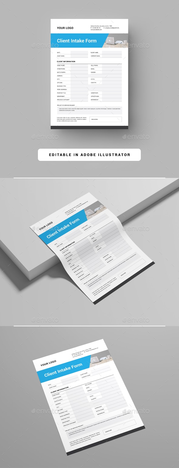 Client Intake Form, Print Templates | GraphicRiver