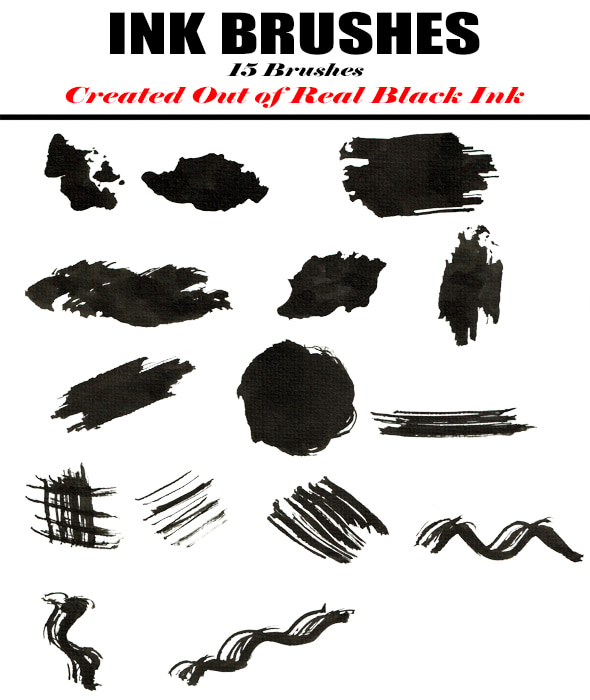 15 Photoshop Ink Texture Brushes Made Out of Real Ink, Add-ons ...