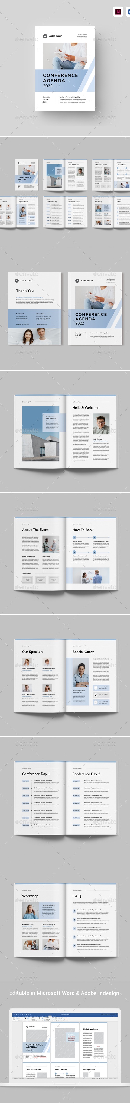 Conference Agenda | MS Word & Indesign, Print Templates | GraphicRiver