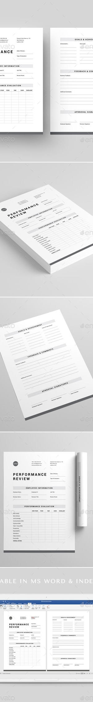 Performance Review | MS Word & Indesign, Print Templates | GraphicRiver