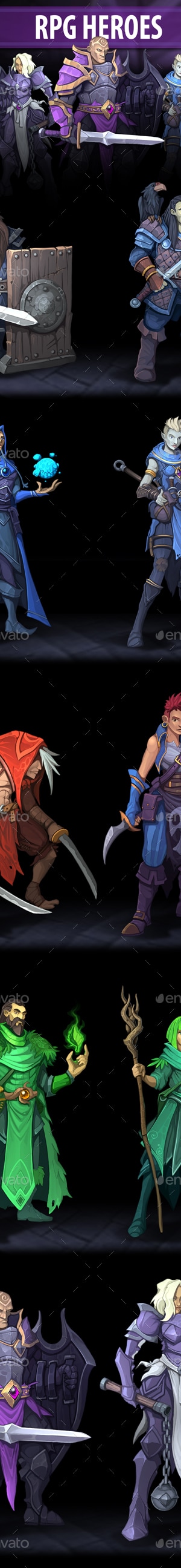 RPG Heroes, Game Assets | GraphicRiver