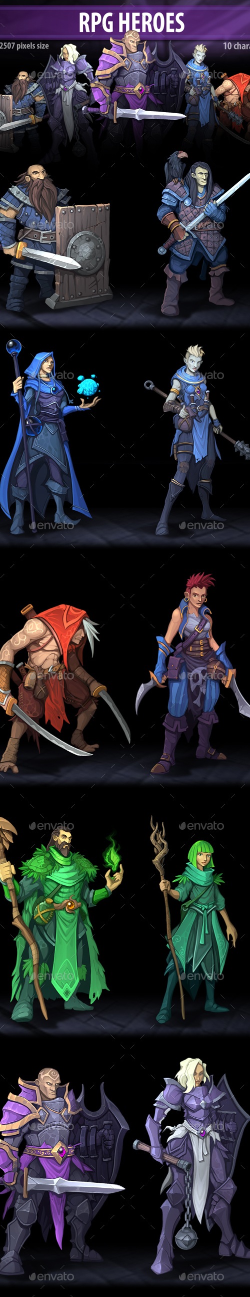 RPG Heroes, Game Assets | GraphicRiver