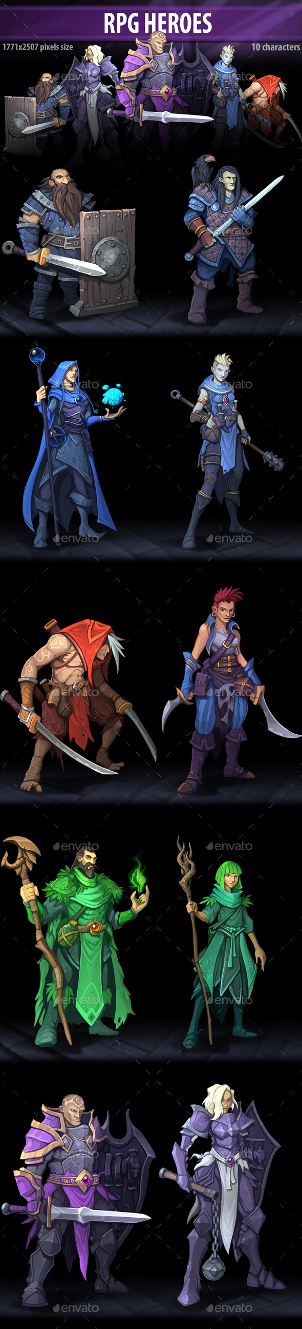 RPG Heroes, Game Assets | GraphicRiver