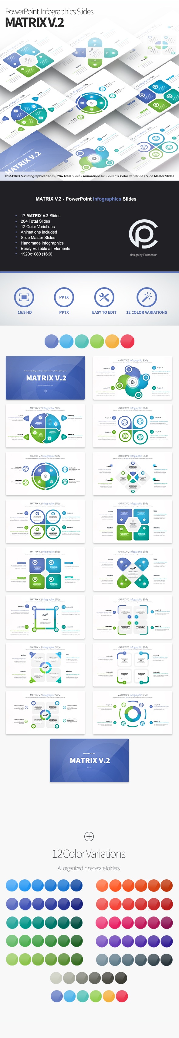 MATRIX V.2 - PowerPoint Infographics Slides, Presentation Templates